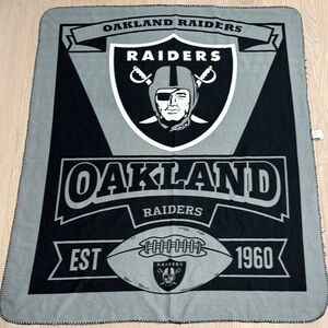 Oakland Raiders Black and Gray Throw Blanket